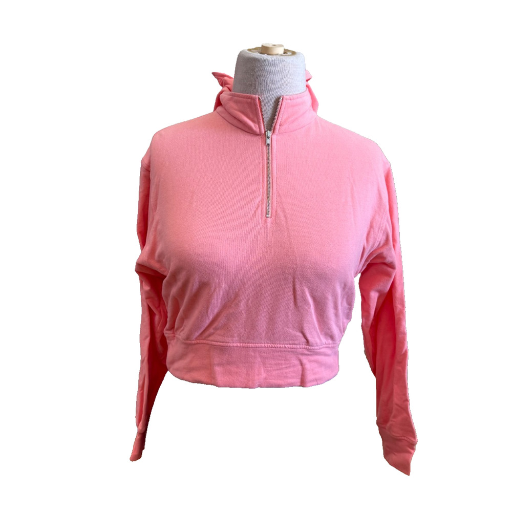 BAM by Betsy & Adam Quarter Zip Cropped Pullover Pink Women's XS New with Tags